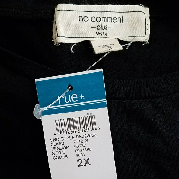 {3x} Black Ruffled Sleeve Tee NWT - Picture 4 of 4